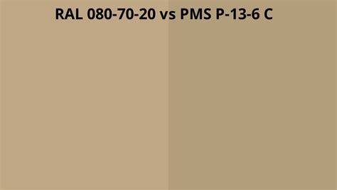 Ral 080 70 20 Vs Pms P 13 6 C Ral Colour Chart Uk