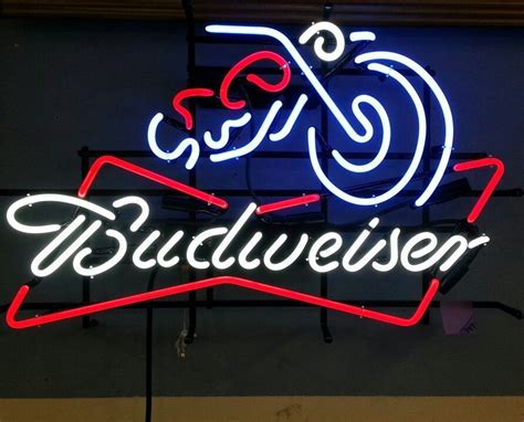 2020 New Budweiser Motorcycle Glass Neon Sign Light Beer Bar Pub Sign