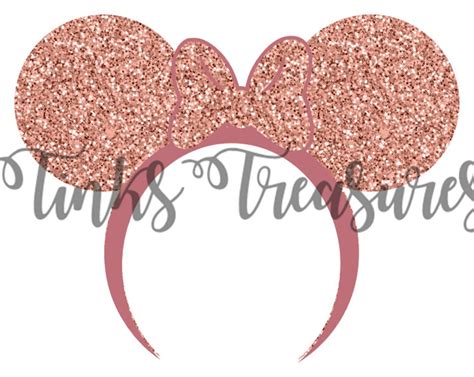 Minnie Mouse Headband Ears Disney Svg Dxf Clipart Rose Gold Etsy