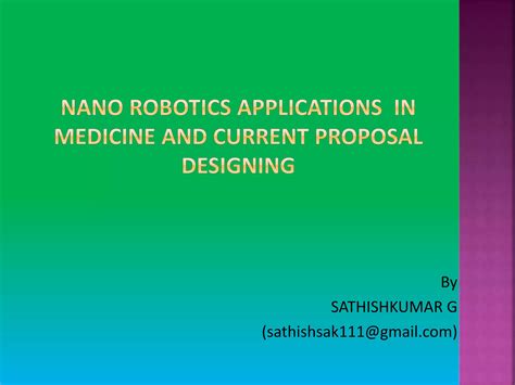 Nano Robotics In Medicine PPT