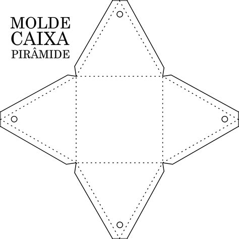 Molde Caixa Pirâmide em PNG para imprimir e recortar Artesanato Passo