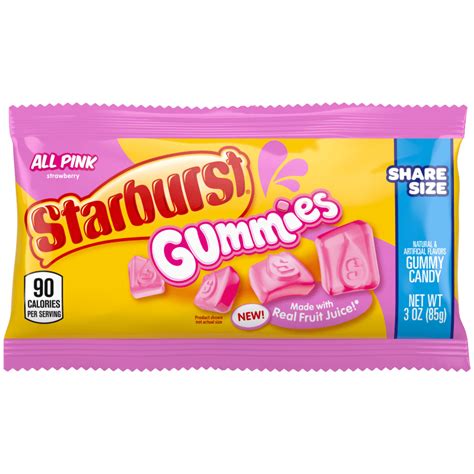 STARBURST AllPink Gummies Candy, Share Size, 3 oz | Starburst