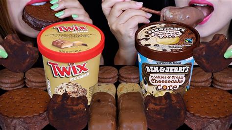 Asmr Twix Chocolate Caramel Ice Cream Sundae Cookies Cream