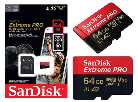 SZYBKA Karta pamięci Extreme Pro microSD SD 64GB 4K DLA