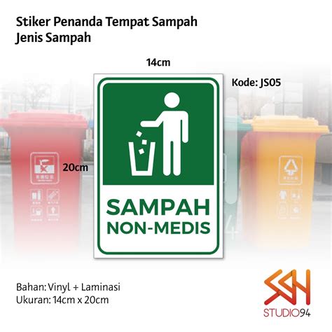 Jual Stiker Penanda Tempat Jenis Sampah Organik Non Anorganik Medis