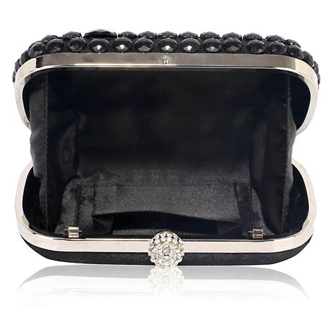 Wholesale And B2b Black Sparkly Crystal Satin Clutch Purse Supplier