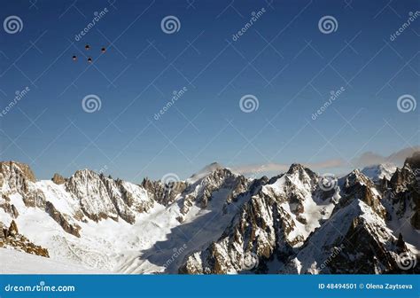 Ski lifts in Chamonix stock image. Image of tour, climbing - 48494501