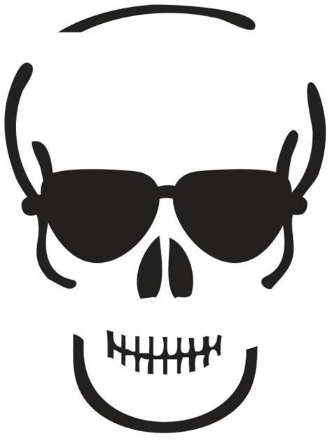 Skull With Su Glasses Pumpkin Stencil Pumpkin Carving Stencils Pinterest Pumpkin Carvings