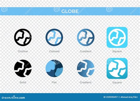 Globe Icon In Different Style Globe Vector Icons Designed In Outline