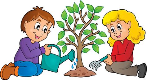 Royalty Free Kids Planting Clip Art, Vector Images & Illustrations - iStock