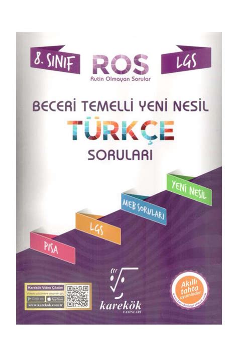 Karekök 8 Sınıf LGS Beceri Temelli Yeni Nesil Türkçe Soruları Ucuz Kitap