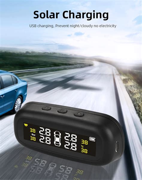 Jansite Original Solar Tpms Car Tire Pressure Best Alarm Monitor System