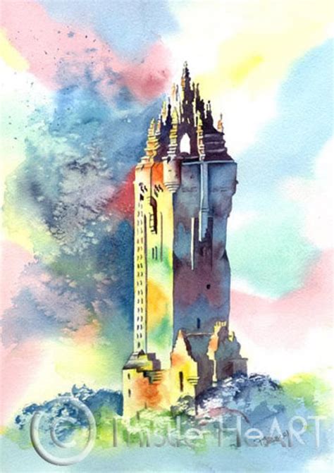 Wallace Monument Stirling Scotland Art Print Of Original Watercolour