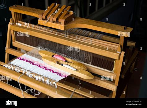 Old Traditional Wooden Weaving Machine In Funchal At Madeira Island In