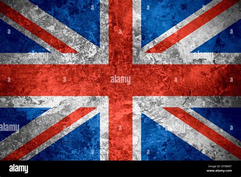 Flag Of United Kingdom Or British Banner On Vintage Metal Texture Stock