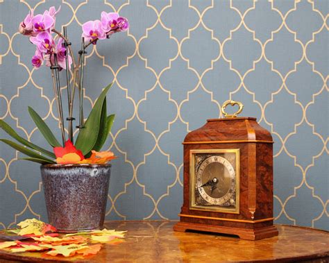 Mid 1900 S Burr Walnut Case Elliott Timepiece Mantel Clock