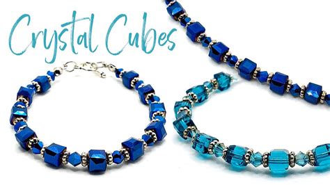 Diy Bead Stringing Bracelet With Crystal Cubes Crystal Bicones Youtube