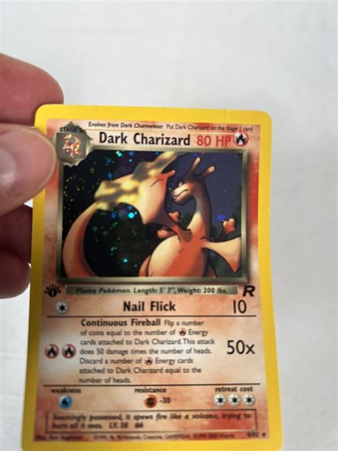 2000 Pokemon Dark Charizard Holo Rare 1st Edition 4 82 Team Rocket MP