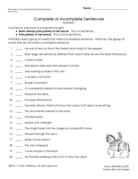 Complete Or Incomplete Sentences