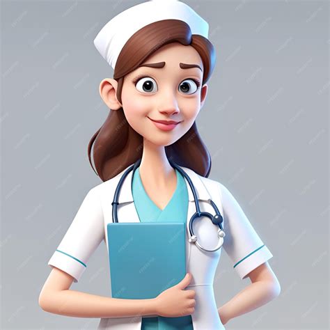 3d Cartoon Character Of A Female Doctor Premium Ai Generated Image