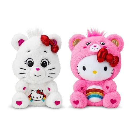 Hello Kitty And Friends X Care Bears Cheer Bear Sealed Box Set 2 Plush In Hand 885561227154 Ebay