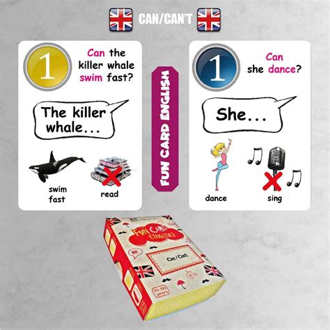 Fun Card English Can Cant Fiszki Gra Do Nauki Angielskiego