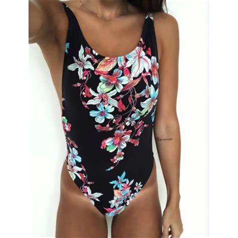 Hot Womens Sexy Swimwear Swimsuits 2018 Summer Print One Piece Bathing