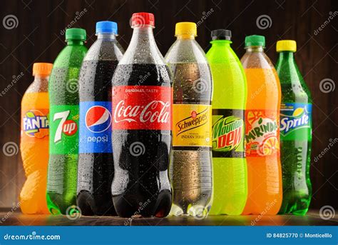 Bottles of Assorted Global Soft Drinks Editorial Image - Image of ...