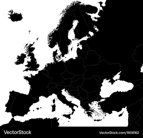 Map Of Europe In Black And White