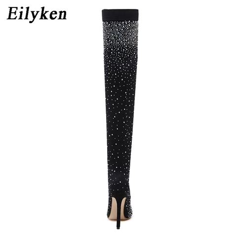 Cheap Eilyken Design Women Crystal Rhinestone Stretch Fabric Sexy Sock