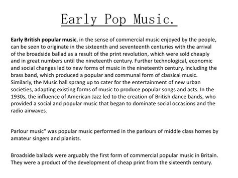 The history of pop music