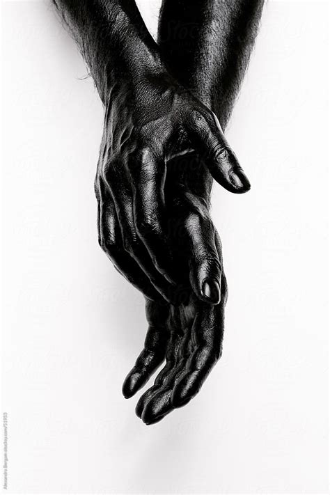 "Abstract Human Hand Skin Painted In The Black Color" by Stocksy ...