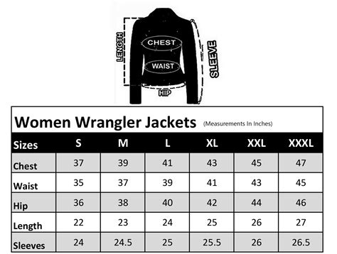 Denim Jacket Size Chart