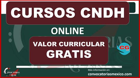 Lista Completa Cursos Cndh Disponibles Con Valor Curricular En