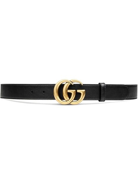 Gucci Leather Belt With Double G Buckle Farfetch