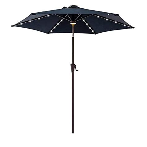 FLAME SHADE 7 5 Ft Solar Powered Outdoor Market Patio Table Umbrella