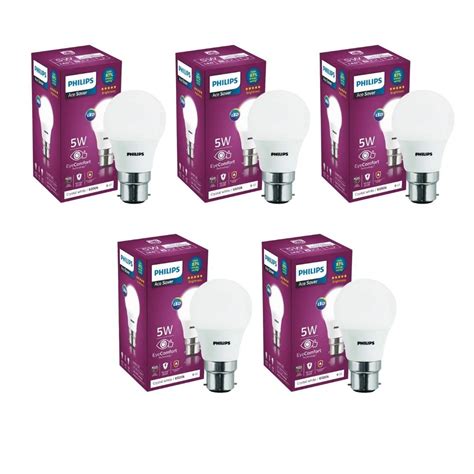 Buy Philips Ace Saver 5 Watt B22 LED Bulb Crystal White LED Bulb