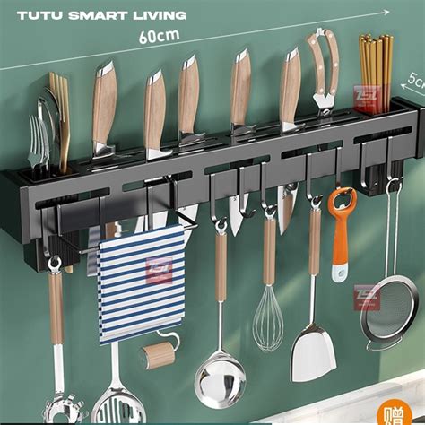 Jual TUTU Rak Dinding Dapur Stainless Steel Rak Pisau Dapur Gantung