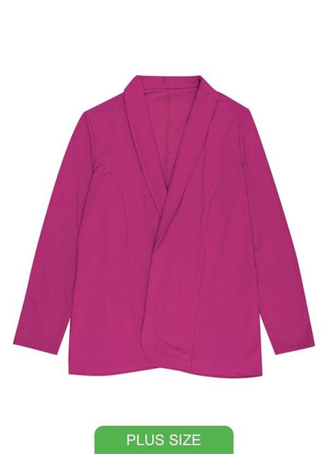 Blazer Feminino Em Moletom Plus Size Roxo Habana