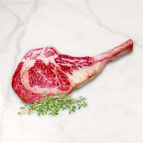 American Waygu Bone In Tomahawk Ribeye Steaks Bms 9 To 12 Prime