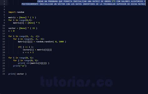 Arrays Python Vector Triangular Superior Invertida Tutorias Co