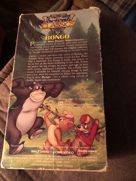 Walt Disney Mini Classics Bongo Vhs Rare Find Ebay