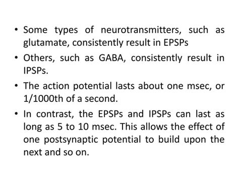 Synaptic integration, Types of synapses, EPSP and IPSP