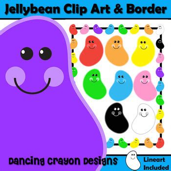 Jelly Beans Clip Art and Border / Frame by Dancing Crayon Designs