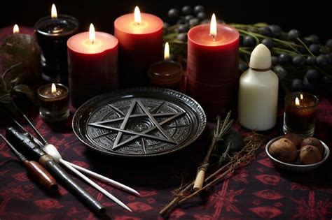 Premium AI Image | Set of Wiccan Ritual Tools with Visible Elements