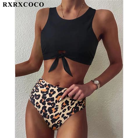 Rxrxcoco Bikini Swimsuit Women Mujer Swimwear High Waist Bikini