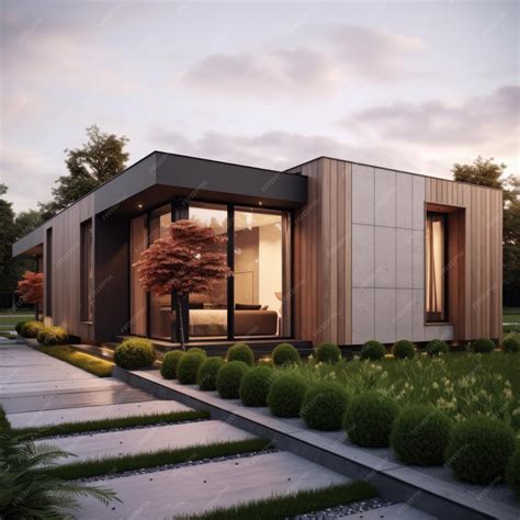 Premium AI Image | Small single home Minimalist exterior of modern