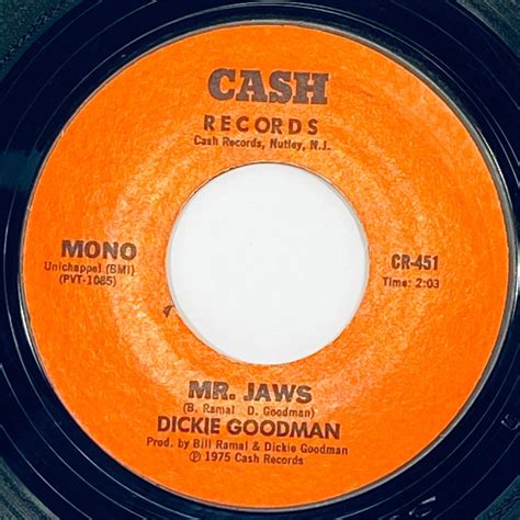 Dickie Goodman Mr Jaws Irvs Theme 1975 Cash Rec Mono 45 Rpm