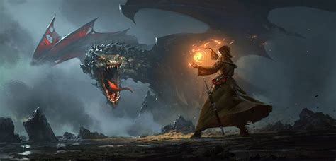 Dragon Cave, Greg Rutkowski on ArtStation at https://www.artstation.com ...