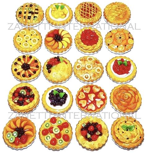 D Food Drink Pie Dessert Fridge Magnet Lot Handcrafted Slices